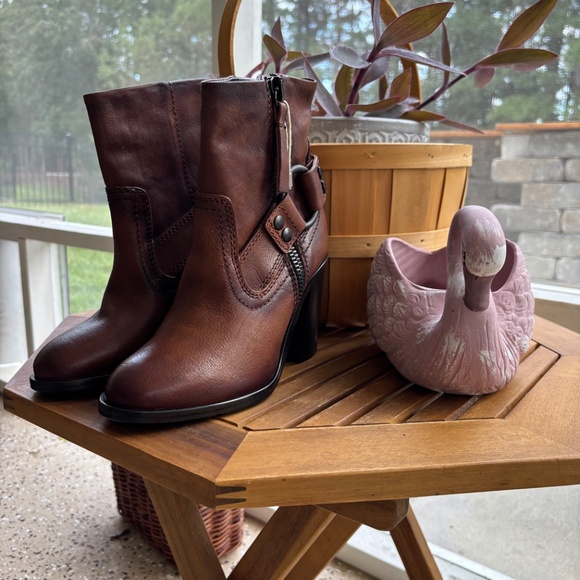 Diesel D Flamingo Italian leather brown boots size 7/37 - Picture 3 of 14